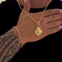 Colar Coração N. Sra. Aparecida Cravejado P - Corrente e Pulseira Baiana Banhado A Ouro 18k