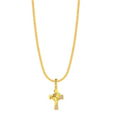 Colar Crucifixo Face De Cristo Detalhado Cravejado P - Corrente e Pulseira Grumet Flat Banhado A Ouro 18k