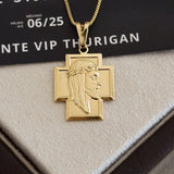 Pingente Crucifixo Jesus Cristo 3x2cm Banhado A Ouro 18k