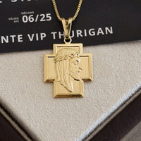 Pingente Crucifixo Jesus Cristo 3x2cm Banhado A Ouro 18k