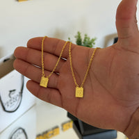 Escapulário Cadeado 1,5mm Fé 6gr 70cm Banhado A Ouro 18k