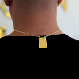 Escapulário Cadeado Alongado Sagrado Coração de Jesus 2mm 16gr 70cm Banhado A Ouro 18k