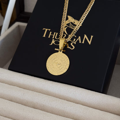 Colar Medalha Espírito Santo Características - Corrente Lacraia Banhado A Ouro 18k