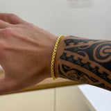 Pulseira Palmeira 3mm 9gr Fecho Bomba Banhado A Ouro 18k