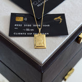 Pingente Plaquinha Face De Cristo 3x2,5cm Banhado A Ouro 18k