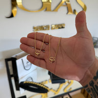 Escapulário Cadeado 1,5mm Espírito Santo Vazado 5gr 70cm Banhado A Ouro 18k