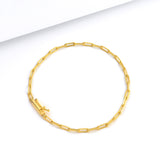 Pulseira Cadeado Alongado 2mm 3gr Fecho Bomba Banhado A Ouro 18k