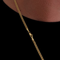 Colar Crucifixo Palito M - Corrente e Pulseira Lacraia Banhado A Ouro 18k