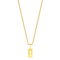 Colar Plaquinha Crucifixo Vazado - Corrente Grumet Banhado A Ouro 18k