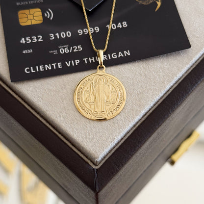 Pingente Medalha De São Bento 2,5x2,5cm Banhado A Ouro 18k
