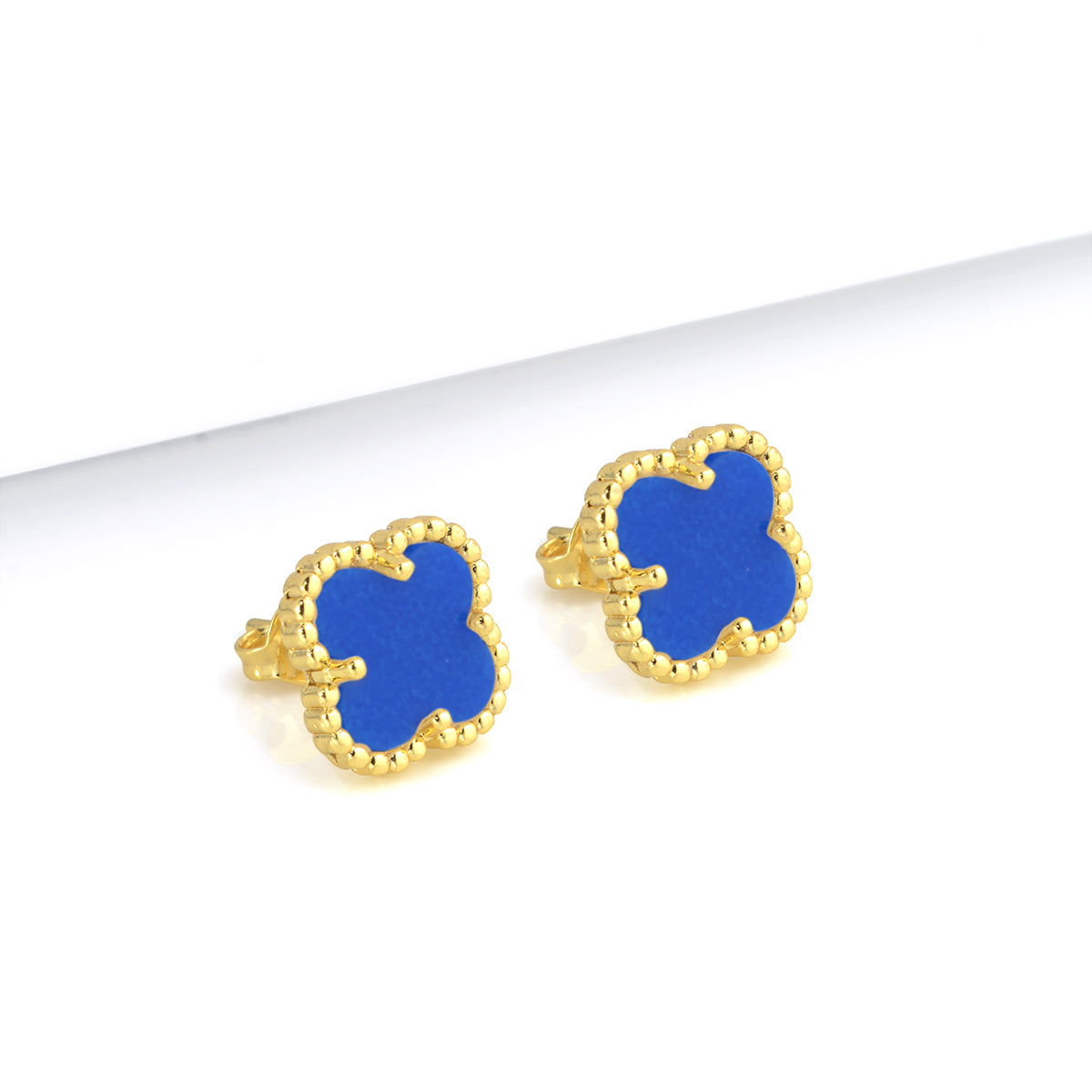 Brinco Trevo Topázio Banhado A Ouro 18k