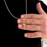 Colar Crucifixo Palito P - Corrente e Pulseira Elo Português Banhado A Ouro 18k