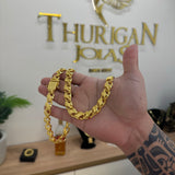 Corrente Friso X 11mm 118gr Fecho Duplo Banhado A Ouro 18k