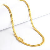 Corrente Lacraia 4mm 23gr Fecho Duplo Banhado A Ouro 18k