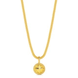 Colar Medalha Rosa Dos Ventos Cravejado P - Corrente Grumet Dupla Banhado A Ouro 18k