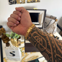 Pulseira Grumet Dupla 9mm 19gr Fecho Duplo Banhado A Ouro 18k