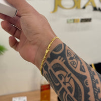 Pulseira Grumet 3mm 2gr Fecho Lagosta Banhado A Ouro 18k