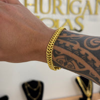 Pulseira Grumet Dupla 9mm 19gr Fecho Duplo Banhado A Ouro 18k