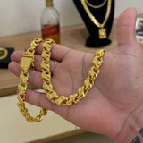 Corrente Friso X 11mm 118gr Fecho Duplo Banhado A Ouro 18k