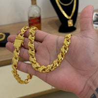 Corrente Friso X 11mm 118gr Fecho Duplo Banhado A Ouro 18k