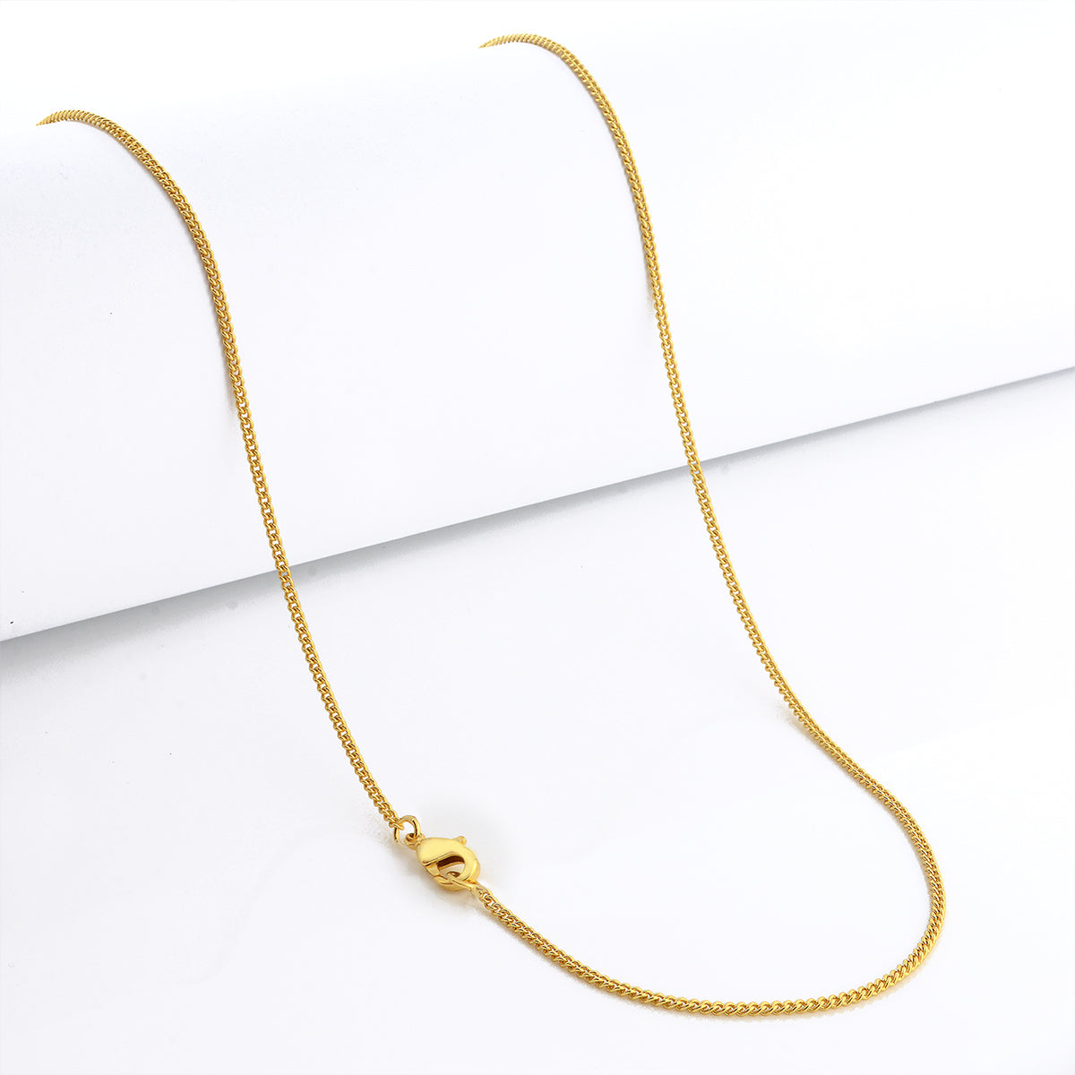Corrente Grumet 1,5mm 3gr Fecho Lagosta Banhado A Ouro 18k