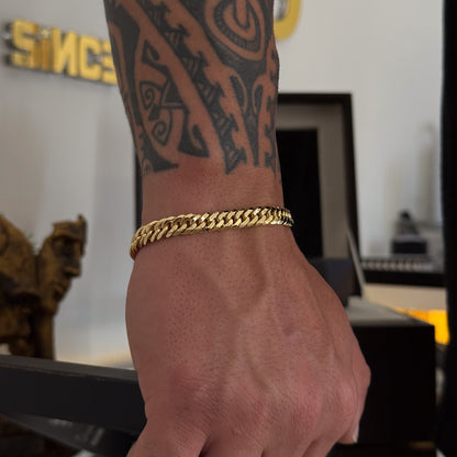 Pulseira Lacraia 6mm 16gr Fecho Duplo Banhado A Ouro 18k