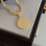 Colar Medalha São Jorge Oração - Corrente Grumet Dupla Banhado A Ouro 18k