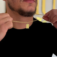 Colar Plaquinha De Letra - Corrente Veneziana Banhado A Ouro 18k