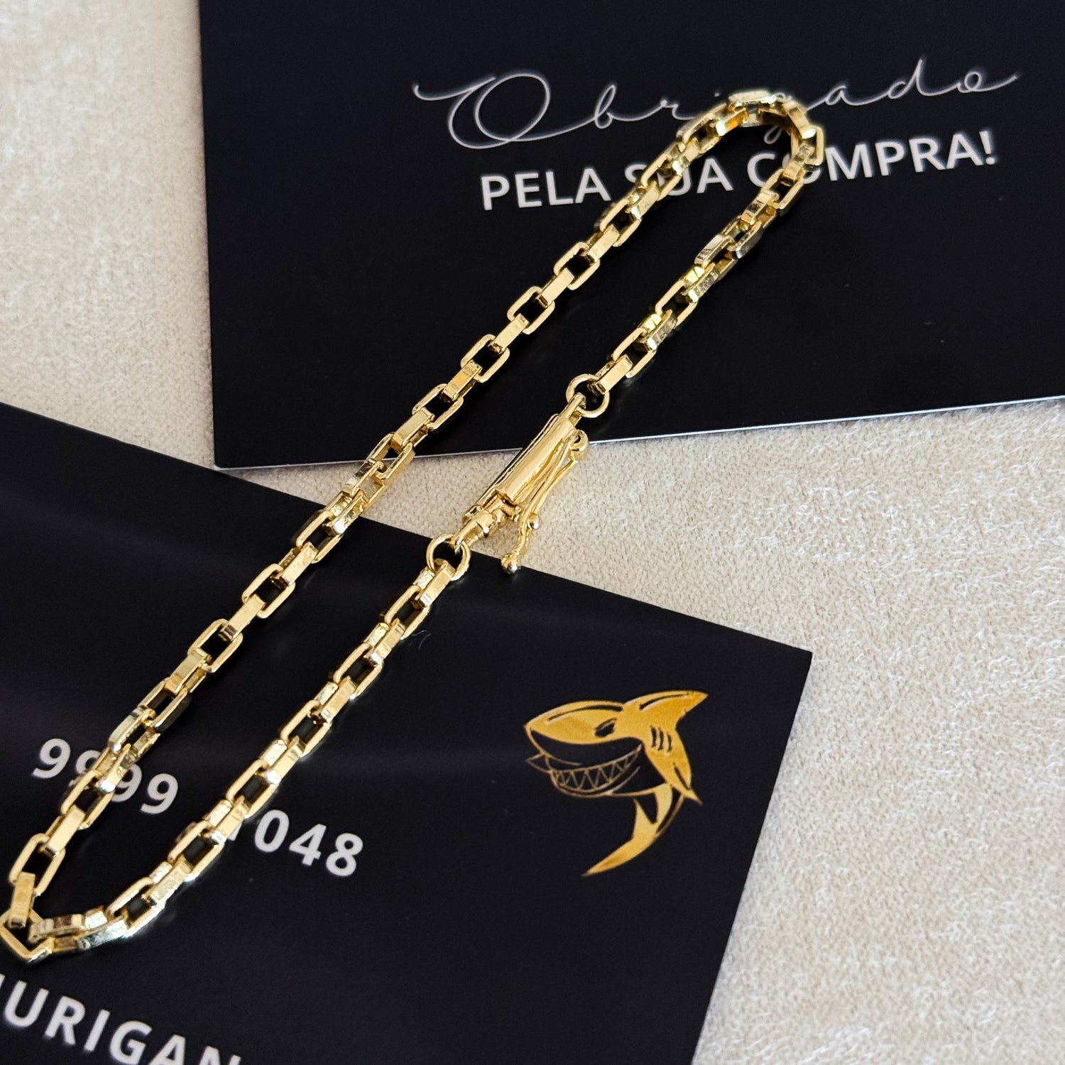Colar Crucifixo Português - Corrente e Pulseira Veneziana Banhado A Ouro 18k