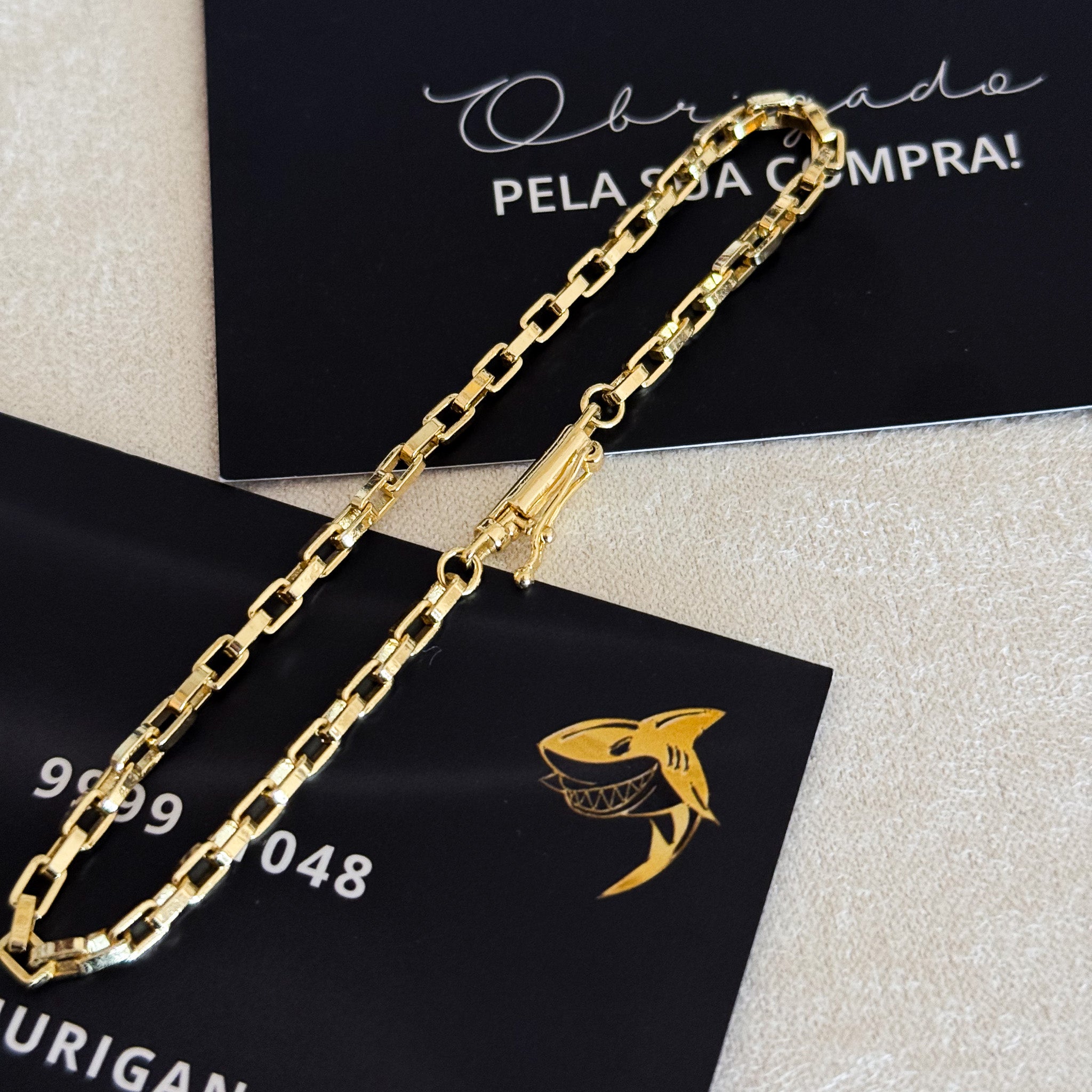 Colar Crucifixo Português - Corrente e Pulseira Veneziana Banhado A Ouro 18k