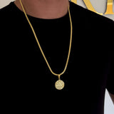 Colar Medalha De São Bento - Corrente e Pulseira Grumet Flat 4mm Banhado A Ouro 18k