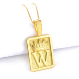 Pingente Plaquinha De Letra Cravejado 4x3cm Banhado A Ouro 18k
