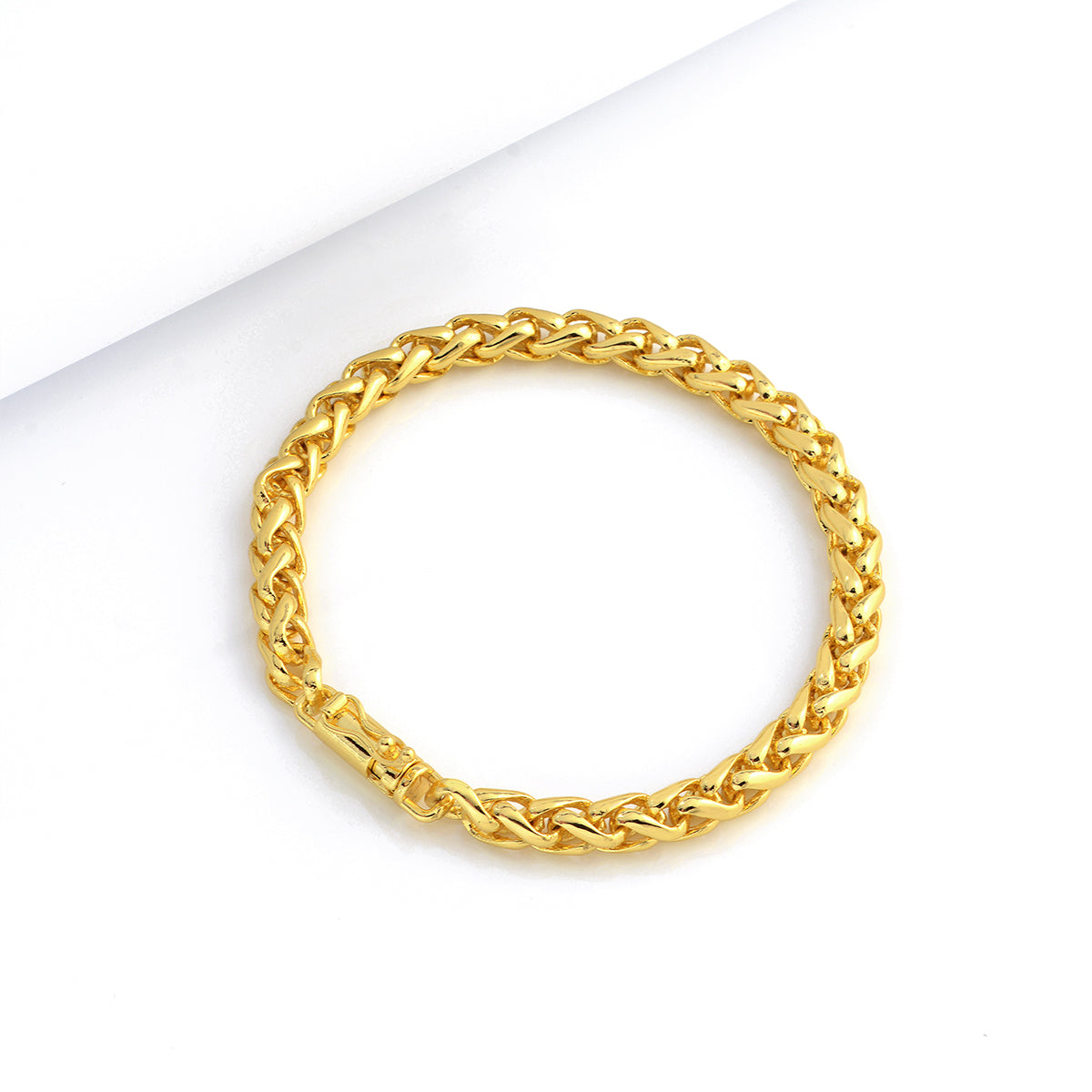 Pulseira Palmeira 5mm 16gr Fecho Bomba Banhado A Ouro 18k