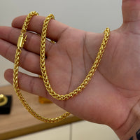 Corrente Palmeira 5mm 52gr Fecho Bomba Banhado A Ouro 18k
