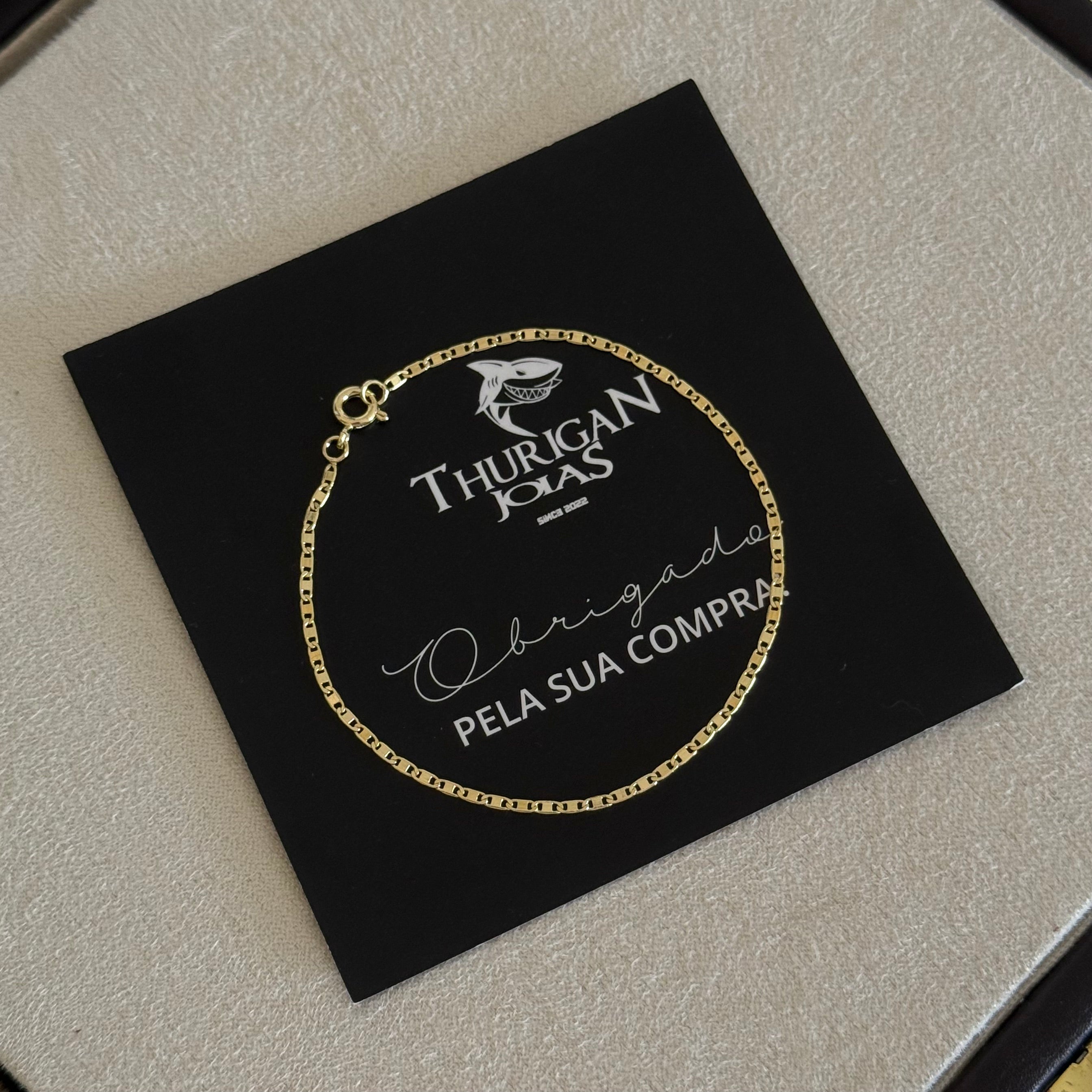 Pulseira  Piastrine 1,5mm 1gr Fecho Boia Banhado A Ouro 18k