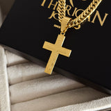 Colar Crucifixo Em Alto Relevo - Corrente Lacraia Banhado A Ouro 18k