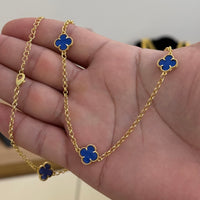 Corrente Elo Português 2mm Trevo Topázio Banhado A Ouro 18k