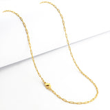 Corrente Cadeado Alongado 1,5mm 3gr Fecho Lagosta Banhado A Ouro 18k