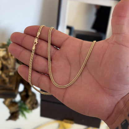 Corrente Lacraia 3mm 12gr Fecho Lagosta Banhado A Ouro 18k