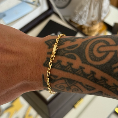 Pulseira Cadeado 3,5mm 7gr Fecho Bomba Banhado A Ouro 18k