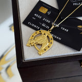 Pingente Ferradura Cavalo Vazado 4x3cm Banhado A Ouro 18k