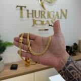 Corrente Lacraia 6mm 46gr Fecho Duplo Banhado A Ouro 18k