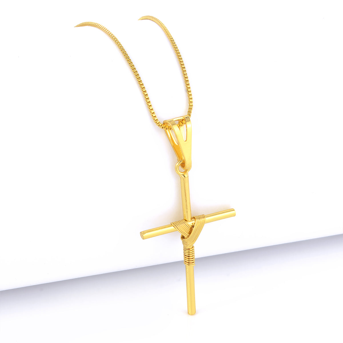Pingente Crucifixo Palito M 4x2cm Banhado A Ouro 18k