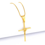 Pingente Crucifixo Palito M 4x2cm Banhado A Ouro 18k