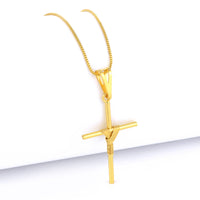 Pingente Crucifixo Palito M 4x2cm Banhado A Ouro 18k