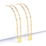 Escapulário Cadeado Alongado Sagrado Coração de Jesus 1,5mm 4gr 70cm Banhado A Ouro 18k