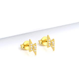 Brinco Raio Cravejado Banhado A Ouro 18k
