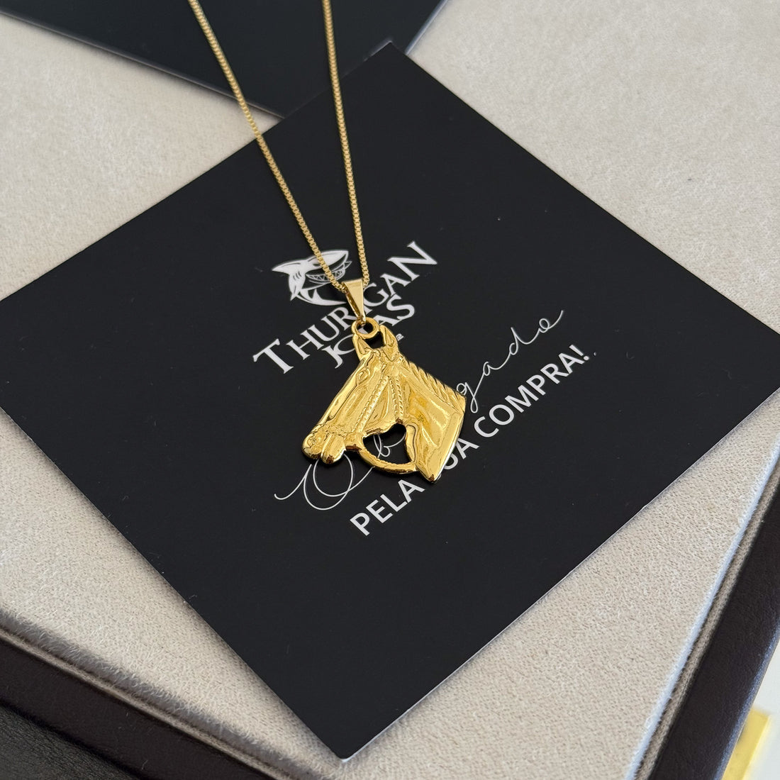 Pingente Cavalo 3x3cm Banhado A Ouro 18k