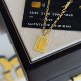 Colar Plaquinha De Letra - Corrente Veneziana Banhado A Ouro 18k