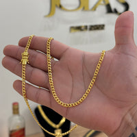 Corrente Grumet 4mm 16gr Fecho Duplo Banhado A Ouro 18k
